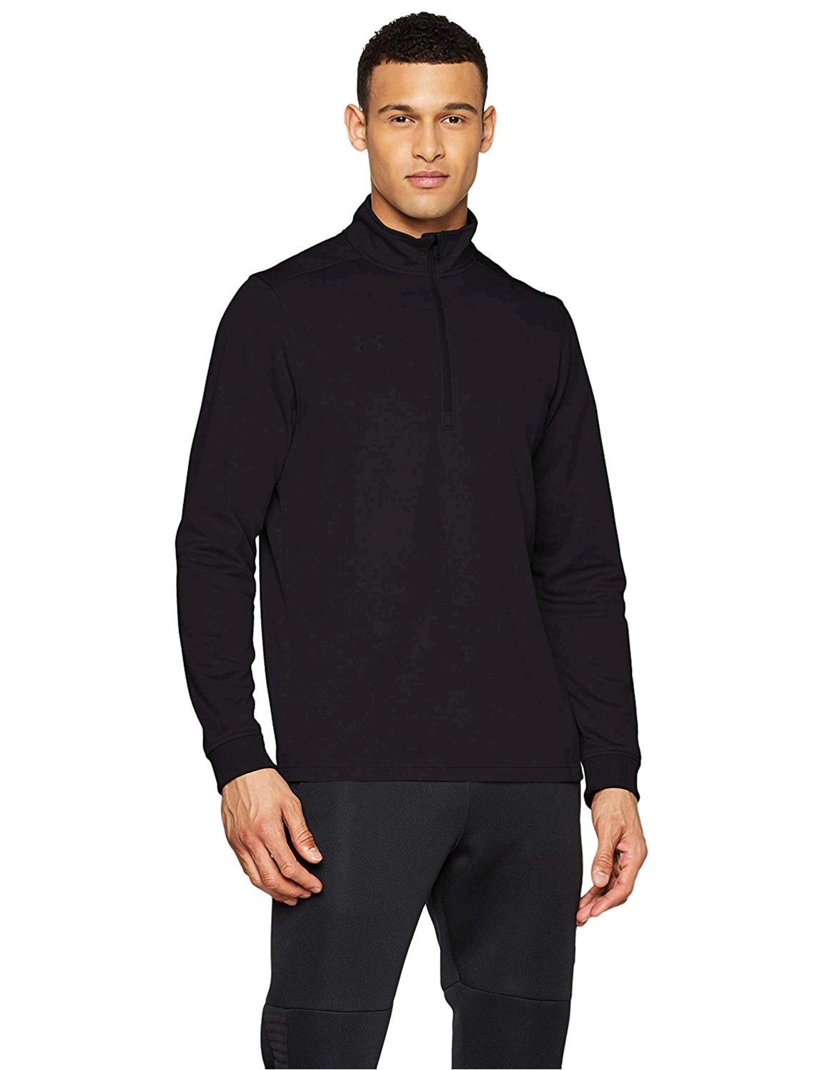 Under Armour Men's Armour Fleece 1/2 Zip, Black, Black (001)/Black