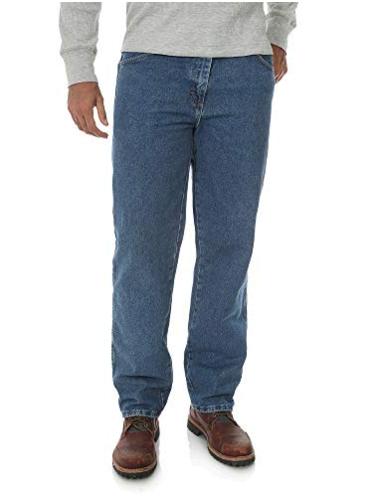 Rustler Classic Men's Relaxed 5 Pocket Jean, Medium Stonewash, Size 42W ...