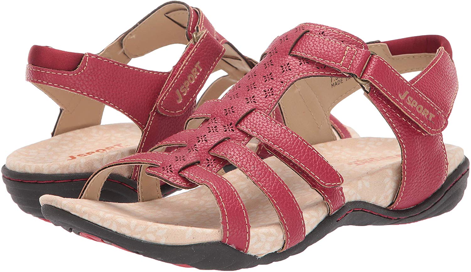 Jambu Womens SJ19MIA01 Leather Open Toe Casual Slingback Sandals 
