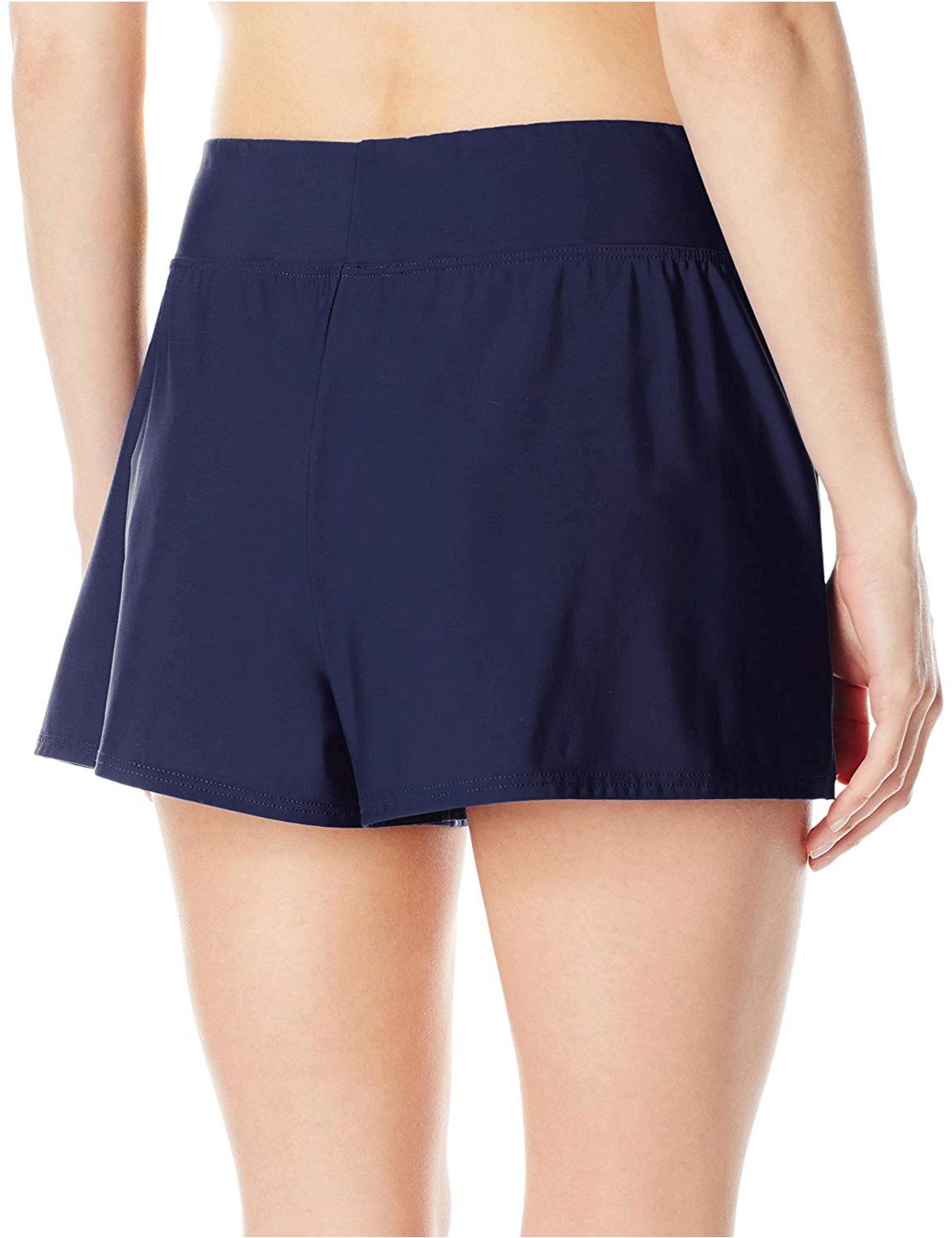 Penbrooke Women's Tummy Control Swim Short Bikini Bottom, Navy,, Navy