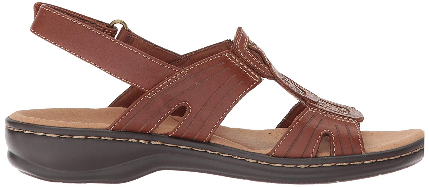 Clarks Womens Leisa Leather Open Toe Casual Slingback Sandals, Tan ...