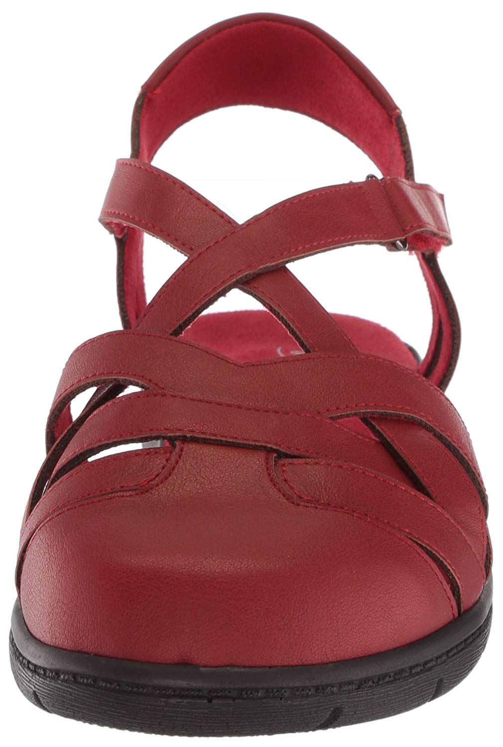 Easy Street Women's Shoes Garrett Round Toe Casual Ankle Strap, Red