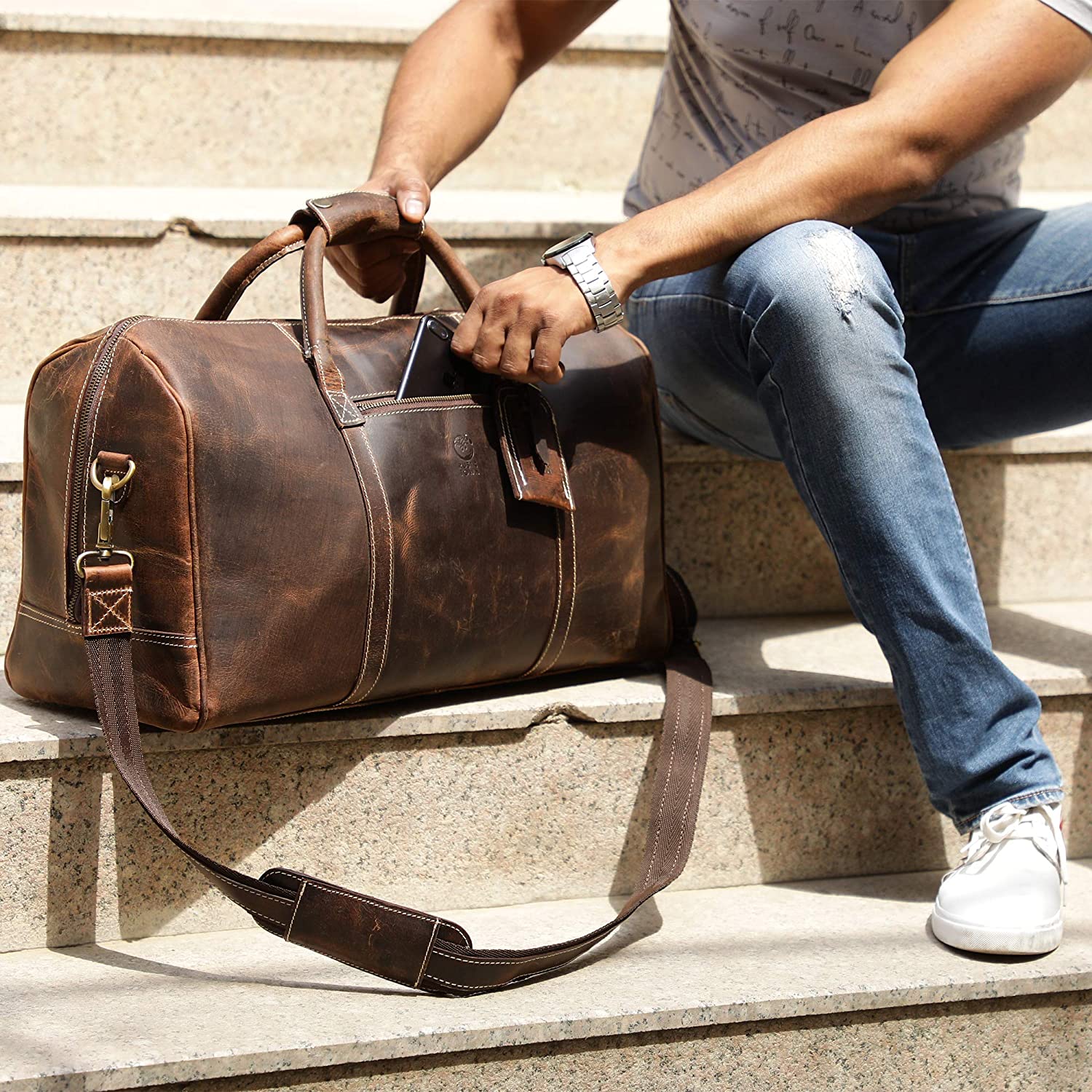 Handmade Leather Carry On Bag Airplane Underseat Travel, Mulberry, Size Medium eBay
