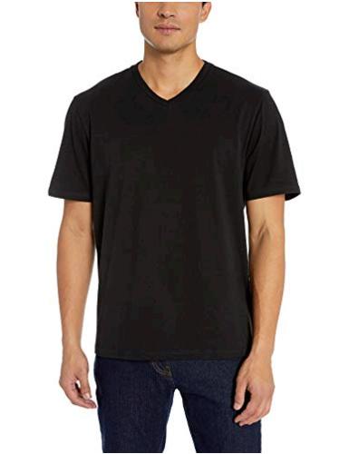 Download Essentials Men's 2-Pack Loose-fit V-Neck T-Shirt,, Black ...