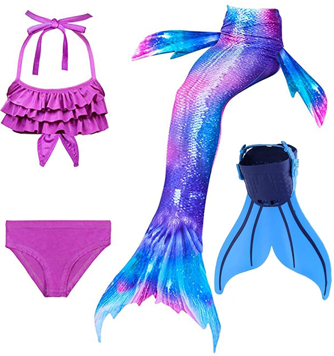 Mermaid Tail Swimsuit with Monofin Girls Boys Swimwear, Model 54, Size ...