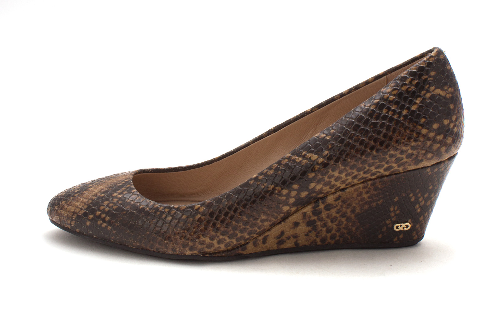 Cole Haan Womens 15A4108 Closed Toe Wedge Pumps Brown Snake Size 6.0 Cole Haan Womens 15A4108 Closed Toe Wedge Pumps Brown Snake Size 6.0