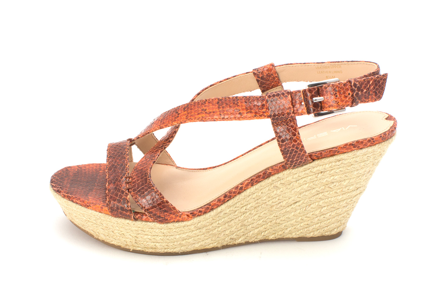 Via Spiga Womens Wendy Leather Open Toe Casual Espadrille Orange Size 85 Via Spiga Womens Wendy Leather Open Toe Casual Espadrille Orange Size 85