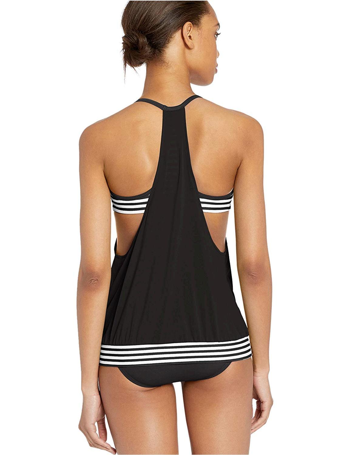 Nike Swim Women S Layered Sport Tankini Swimsuit Set Black Black Size Small G Ebay
