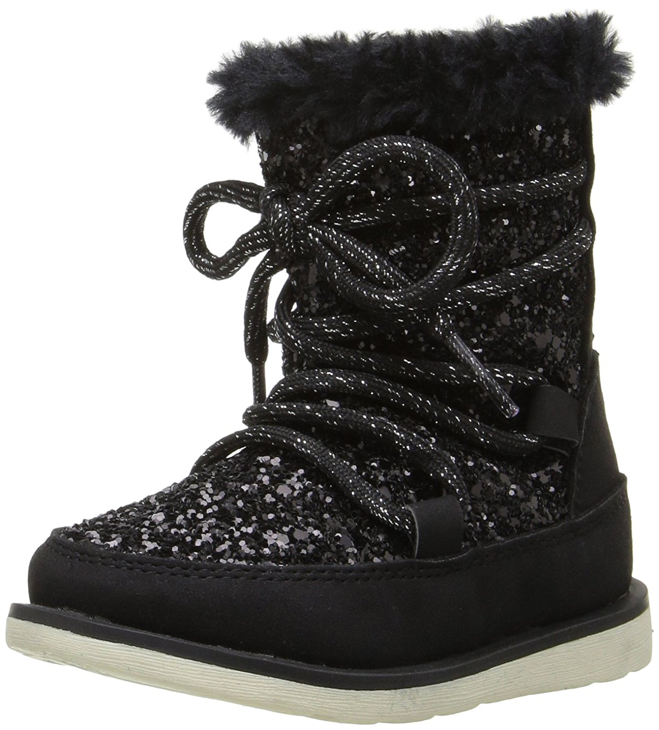 The Children's Place Girls Glitter Snow Ankle, Black-boot-2, Size ...