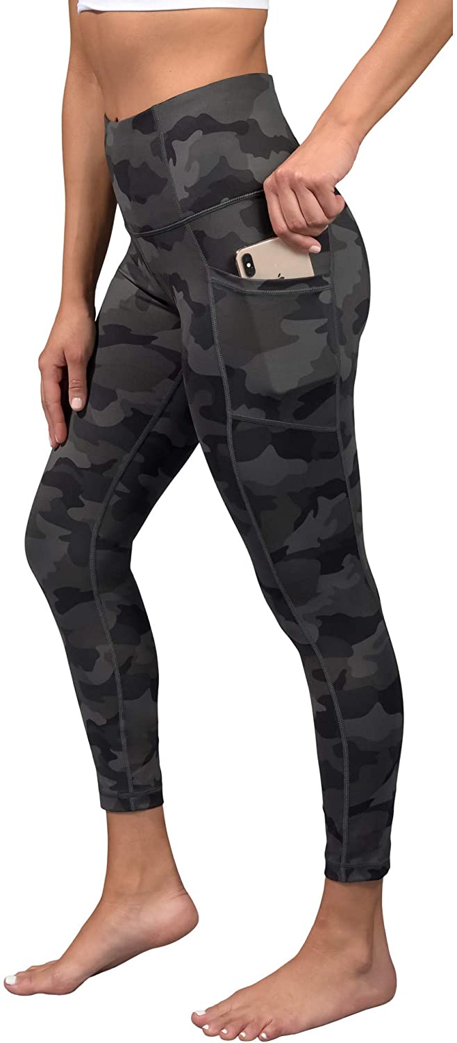 Yogalicious High Waist Squat Proof Yoga Capri Leggings with Pockets for  Women - Black Lux with Pocket - Medium