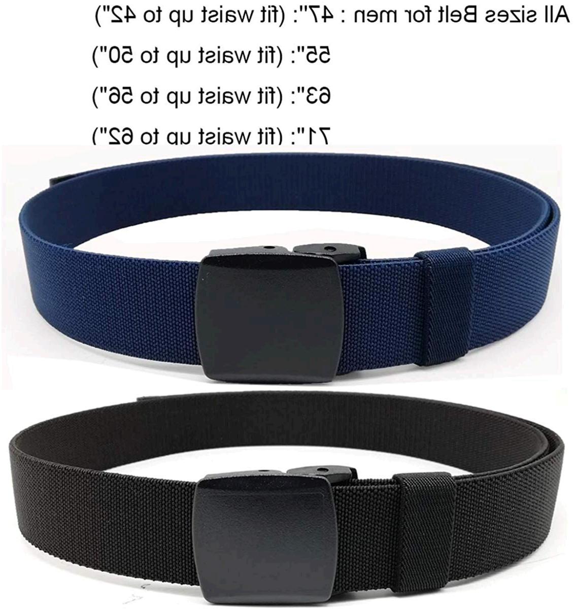 Hoanan 2-Pack Elastic Stretch Belt, Men's All, Blacknavy ...