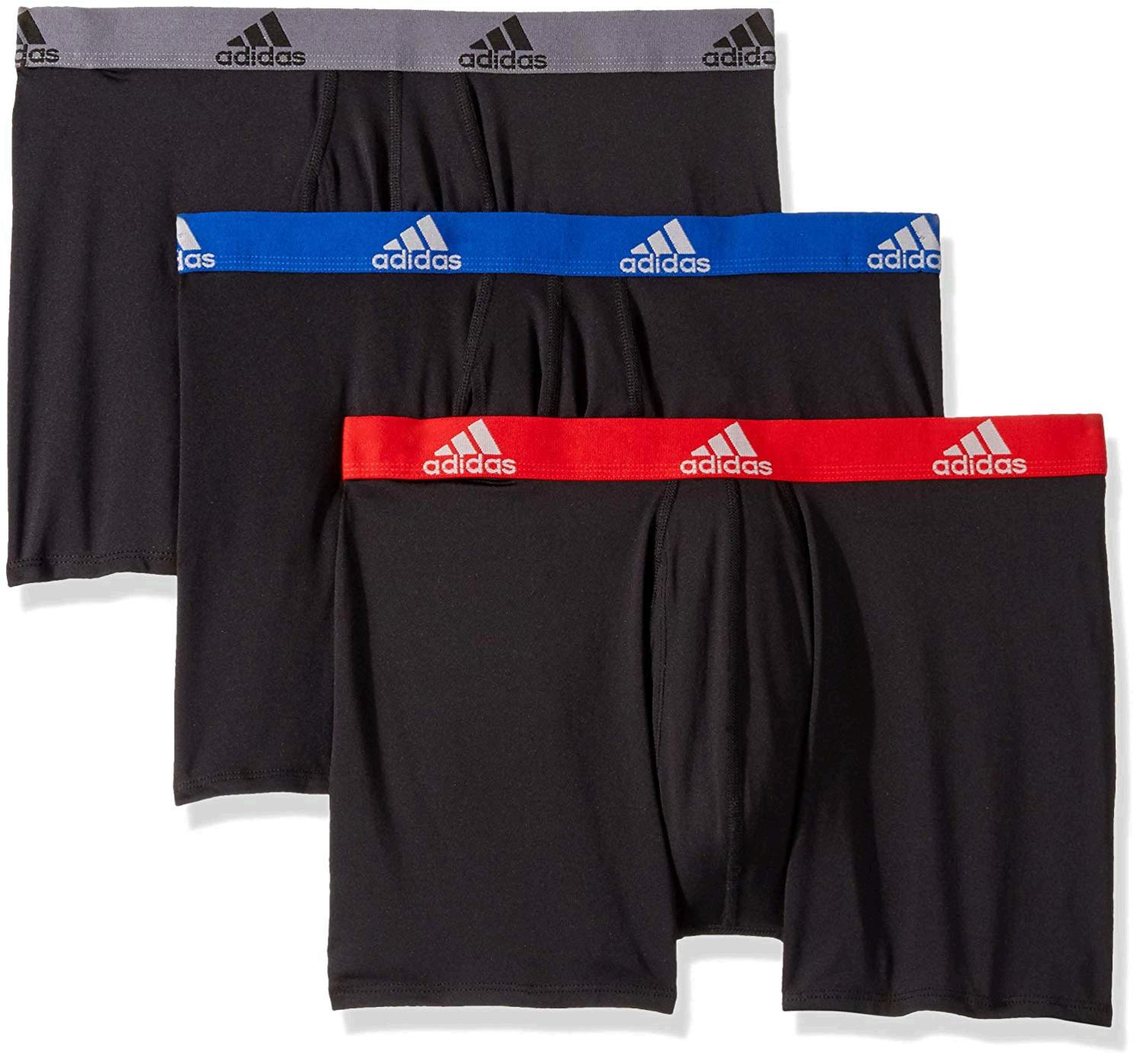 adidas Men's Climalite Boxer Briefs Underwear (3-Pack),, Black, Size ...