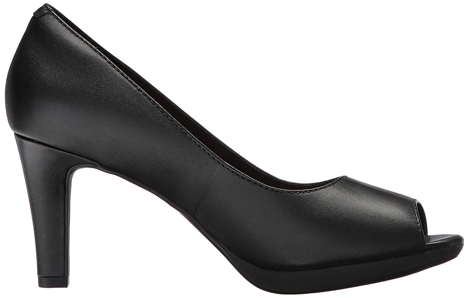 Clarks Womens 26129359 Leather Peep Toe Classic Pumps, Black Leather ...