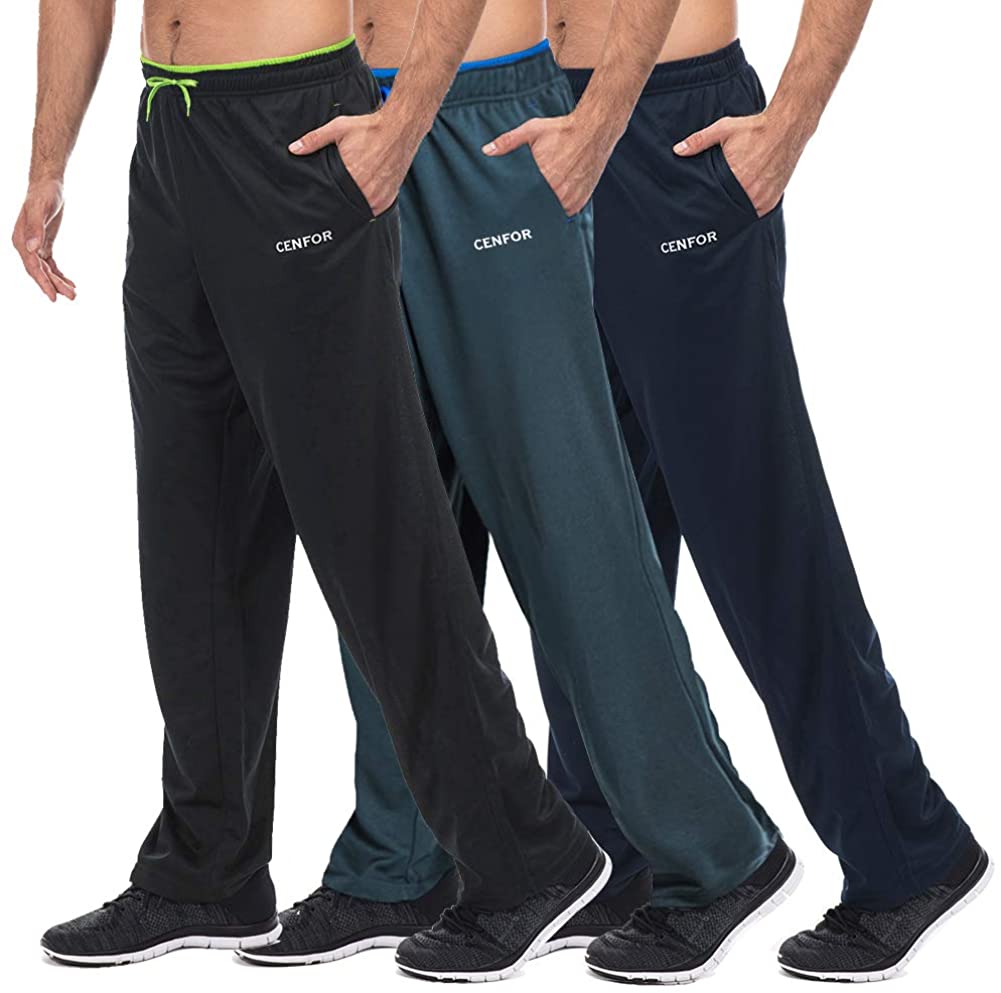 open bottom sweatpants for men