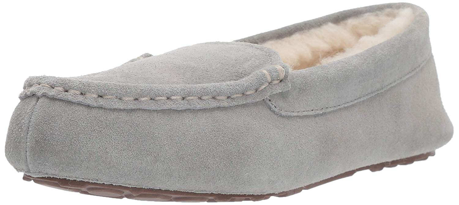 grey moccasins women's