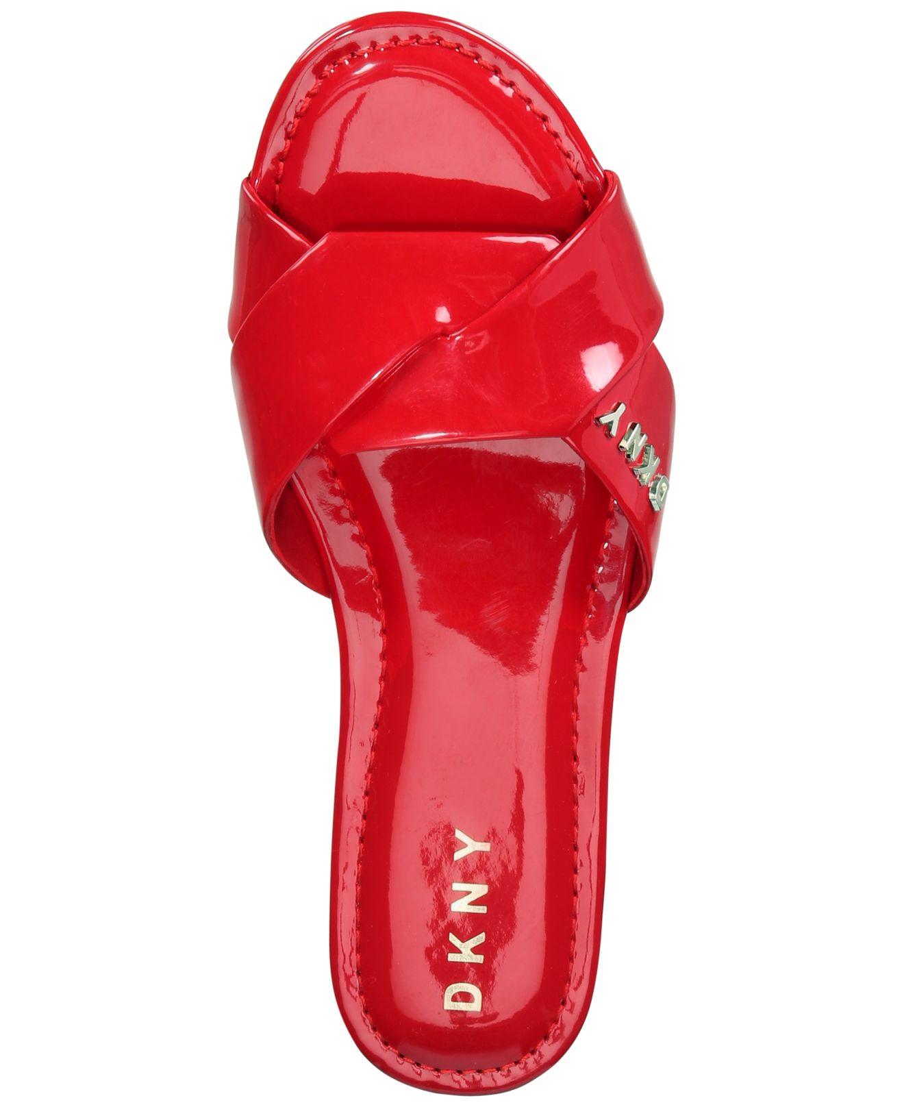 DKNY Womens Kiara Open Toe Casual Slide Sandals, Red, Size 8.0 8R60 ...