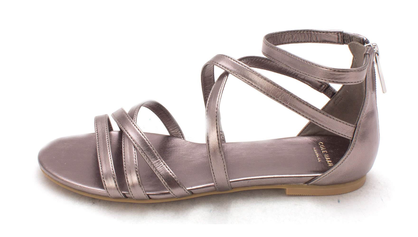 Cole Haan Womens 14A4110P Open Toe Casual Strappy Sandals Gunmetal Size 60 Cole Haan Womens 14A4110P Open Toe Casual Strappy Sandals Gunmetal Size 60