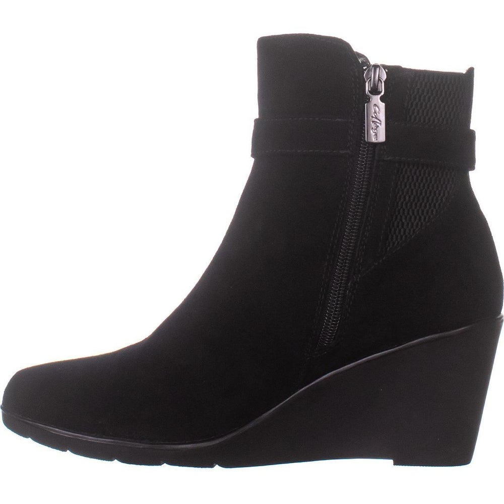 Aqua College Womens Lisa Closed Toe Ankle Fashion Boots Black Suede