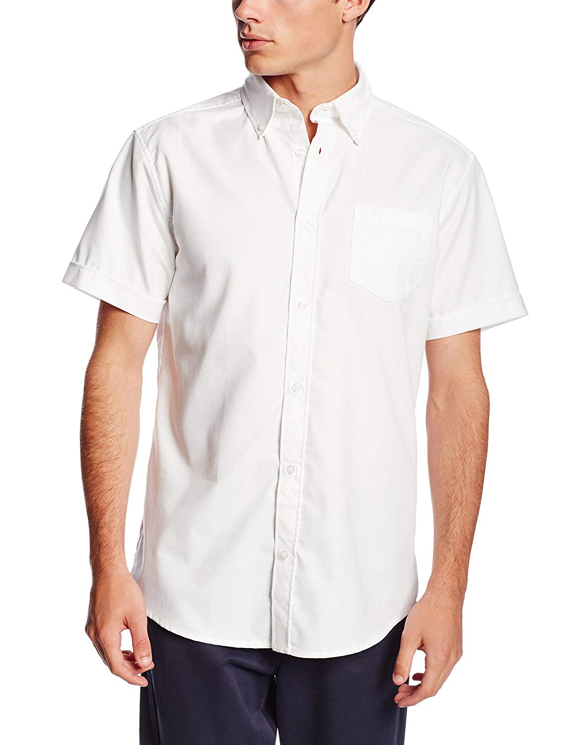 Lee Uniforms Men's Short Sleeve Oxford Shirt, White, Large, White, Size ...
