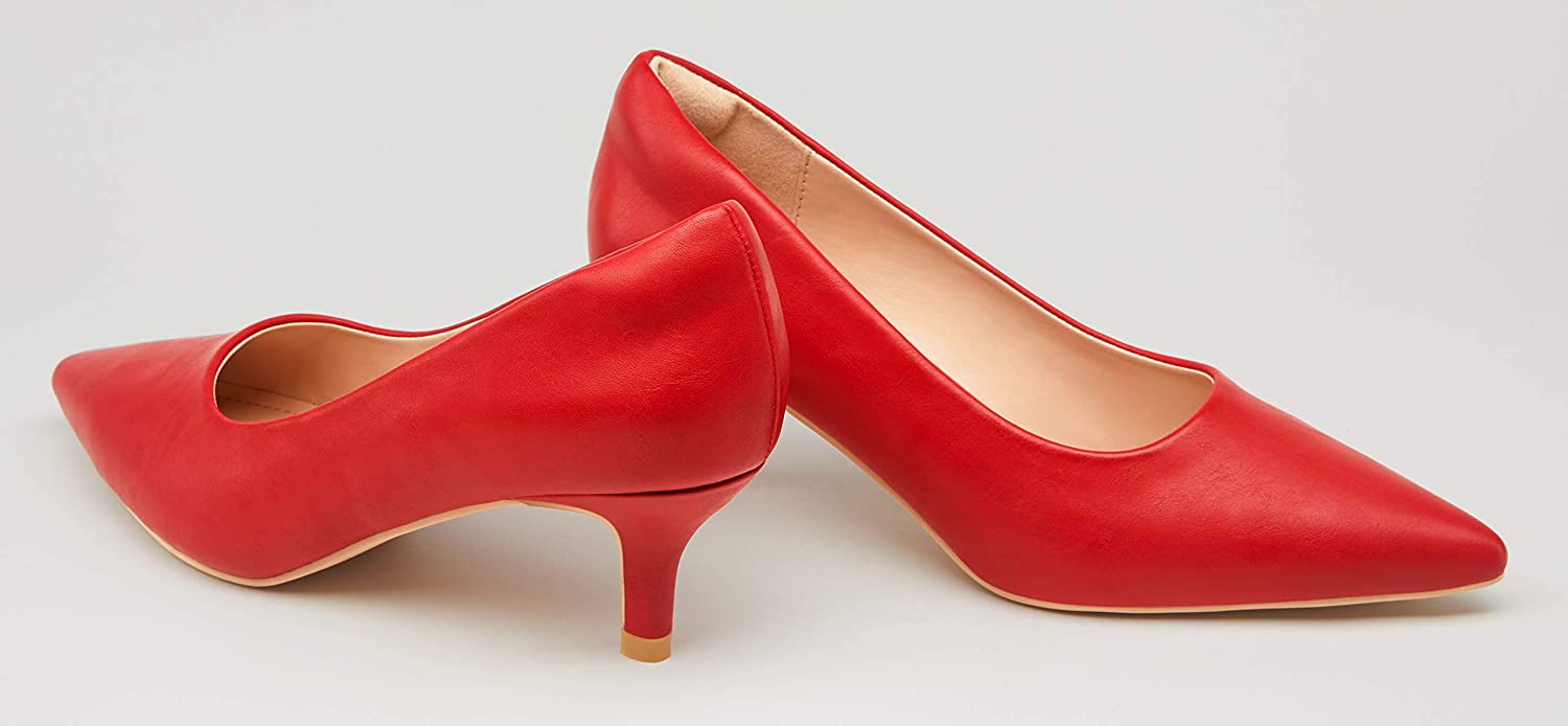 Lagring Bærecirkel insekt VEPOSE Women's Low Heels Pumps Dress Shoes Casual Wedding Bridal, Red, Size  9.0 | eBay