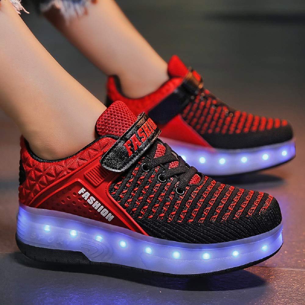 AIkuass USB Chargable LED Light Up Roller Shoes Wheeled