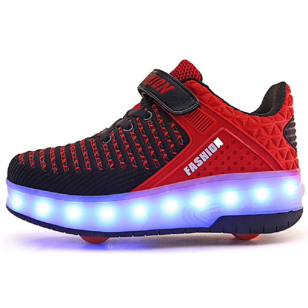 AIkuass USB Chargable LED Light Up Roller Shoes Wheeled
