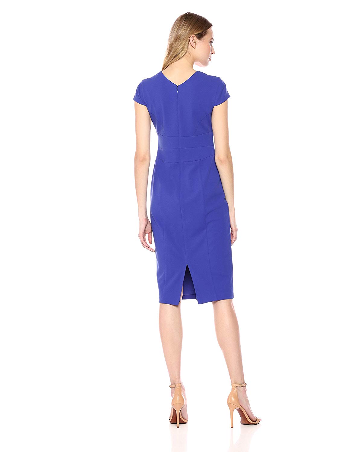 Donna Morgan Women's Cap Sleeve Stretch Crepe Sheath Dress,, Cobalt, Size 16.0 n | eBay