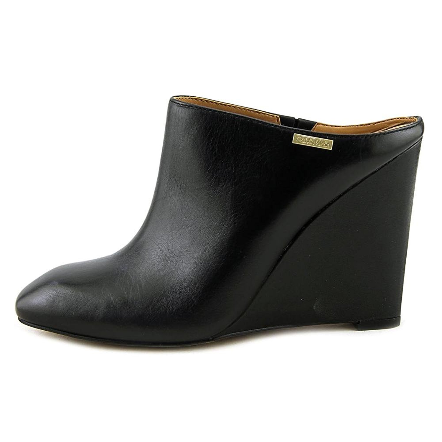 Calvin Klein Frauen Parie Polished Calf Geschlossener Zeh Pumps mit Keilabsatz S Calvin Klein Frauen Parie Polished Calf Geschlossener Zeh Pumps mit Keilabsatz S