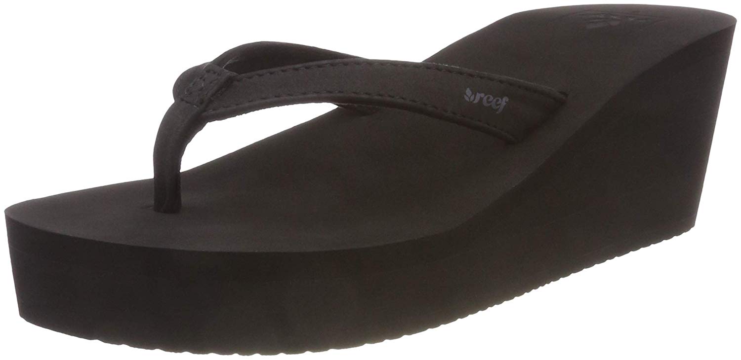 womens reef black flip flops