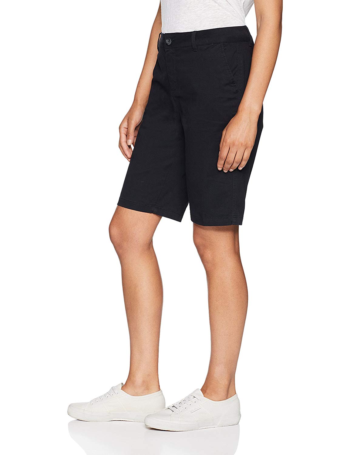 Essentials Women's 10" Inseam Solid Bermuda Short, Black, Size 12.0