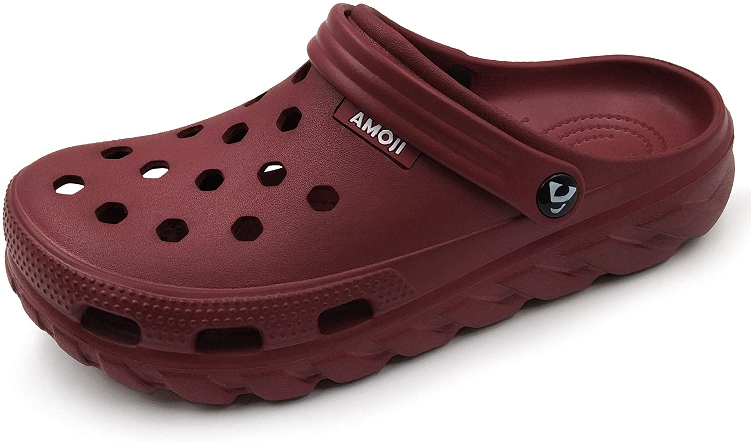 Amoji Unisex Garden Clogs Shoes AM1521, Winered, Size 9.0