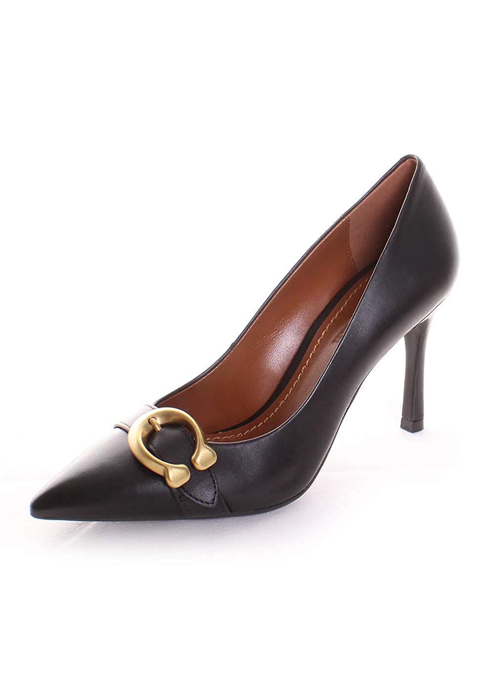 Coach Womens Waverly Leather Pointed Toe Classic Pumps, Black Leather ...