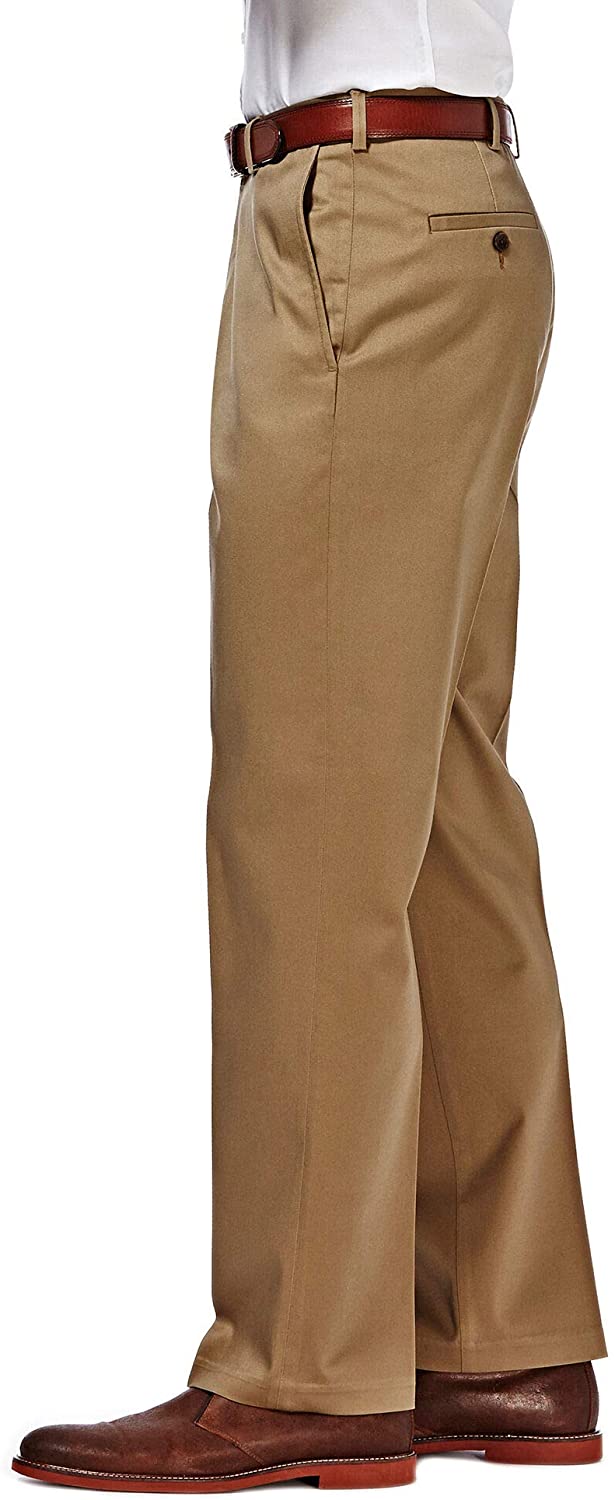 haggar classic fit no iron khaki