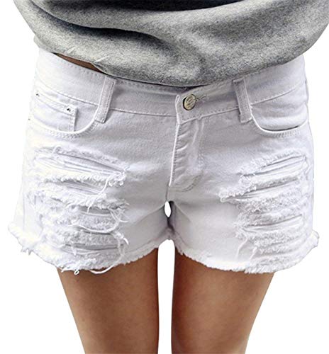 womens white cut off jean shorts