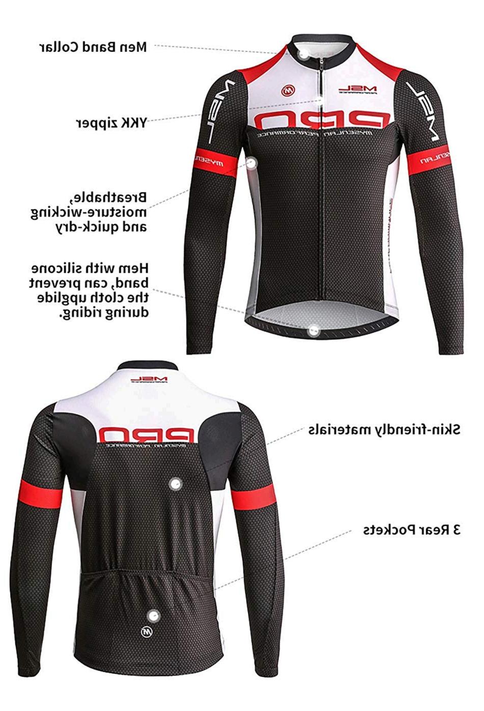 Download Mysenlan Men's Cycling Long Sleeve Breathable Jersey Set ...