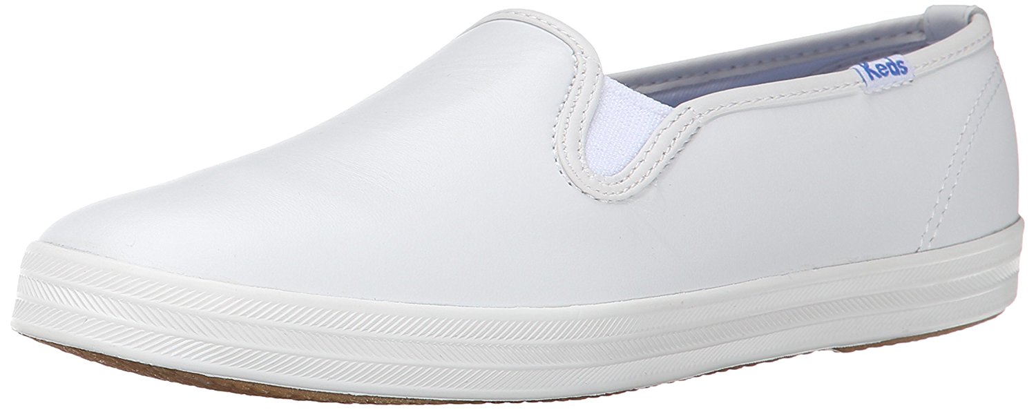 white leather slip on shoes
