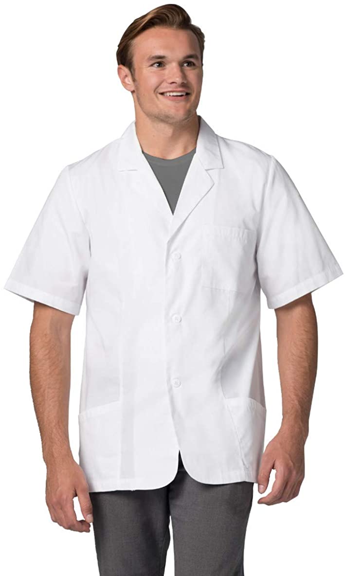 Adar Universal Unisex Lab Coats Short Sleeve 31", White, Size Small