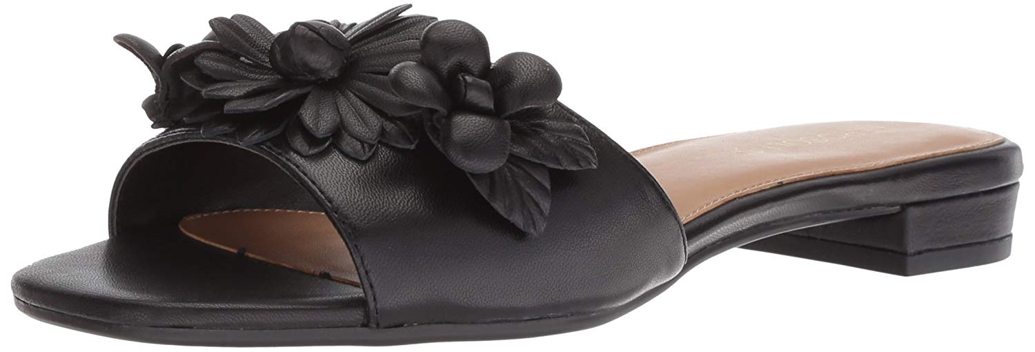 leather open toe mules