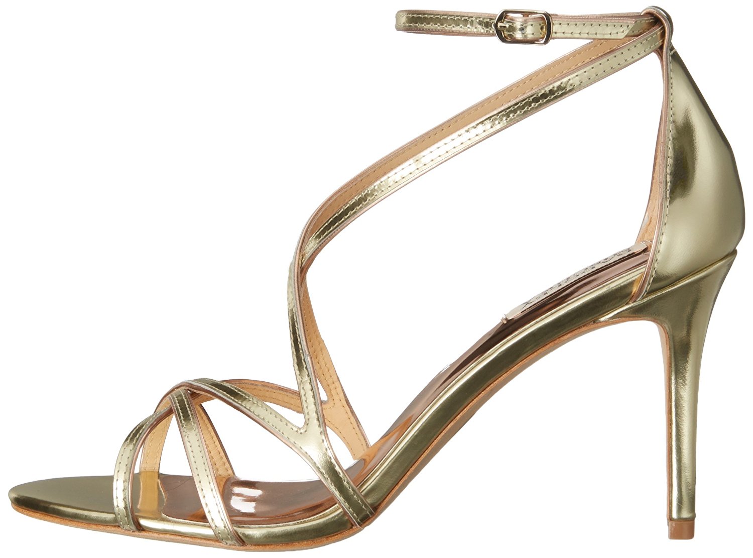 BADGLEY MISCHKA Womens Lillian Leather Open Toe Casual Platinum MET Size 70 3 BADGLEY MISCHKA Womens Lillian Leather Open Toe Casual Platinum MET Size 70 3