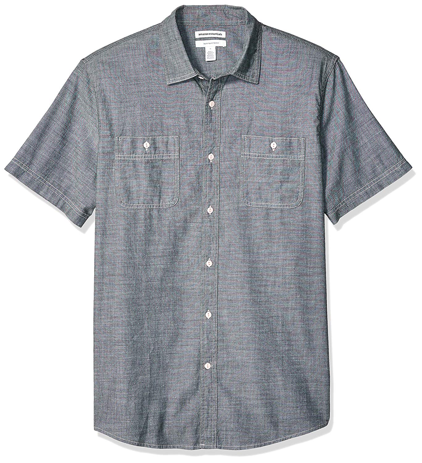 short sleeve grey button up