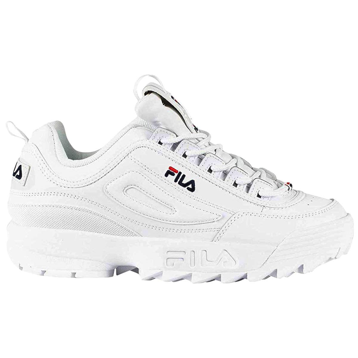 Fila Mens Disruptor ll Low Top Lace Up Fashion Sneakers, White Multi ...
