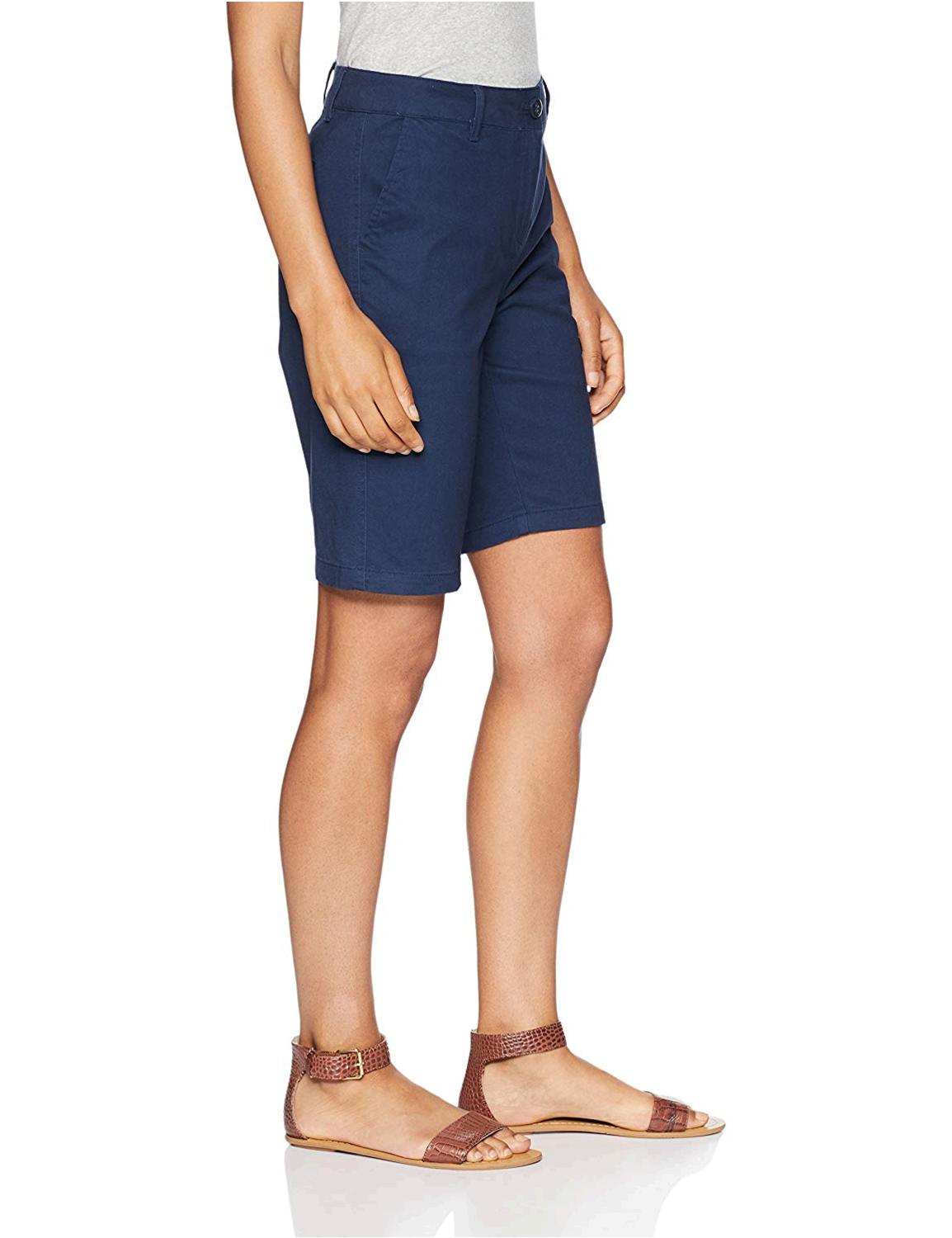 ladies navy blue bermuda shorts