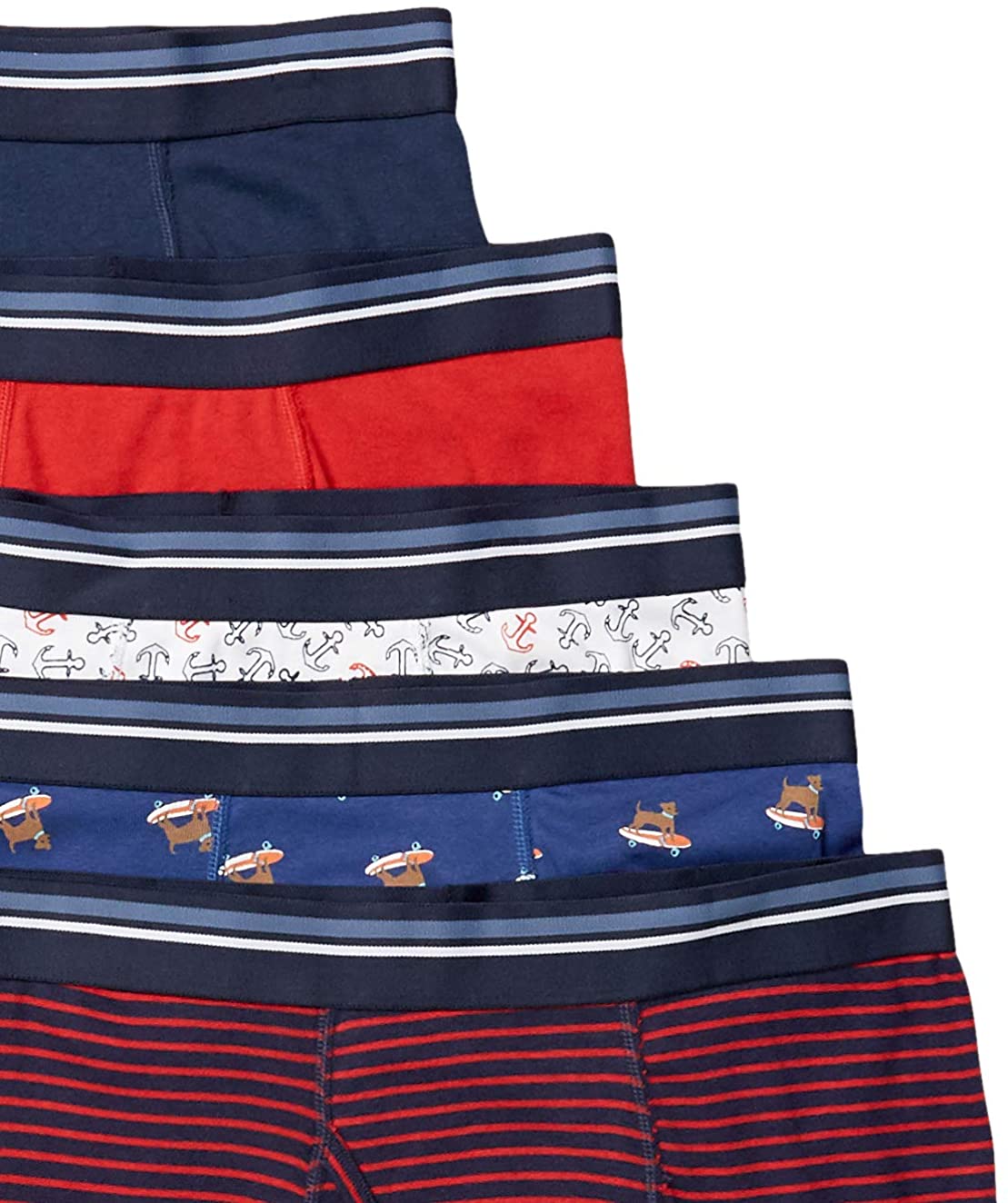 Essentials Men's 5Pack TagFree Boxer Briefs, Summer Fun, Size Medium