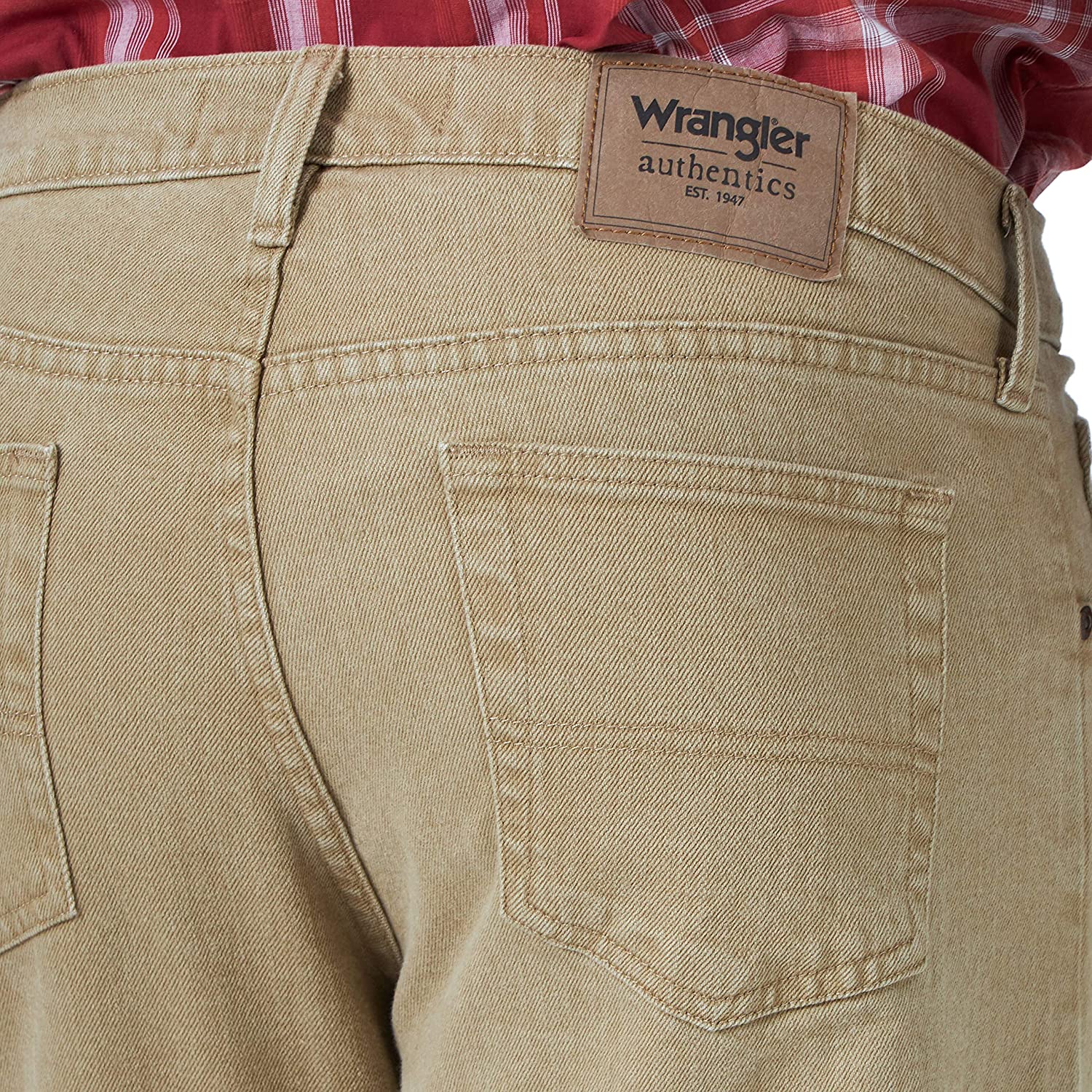 Wrangler Authentics Men's Classic 5Pocket Regular, Khaki Flex, Size