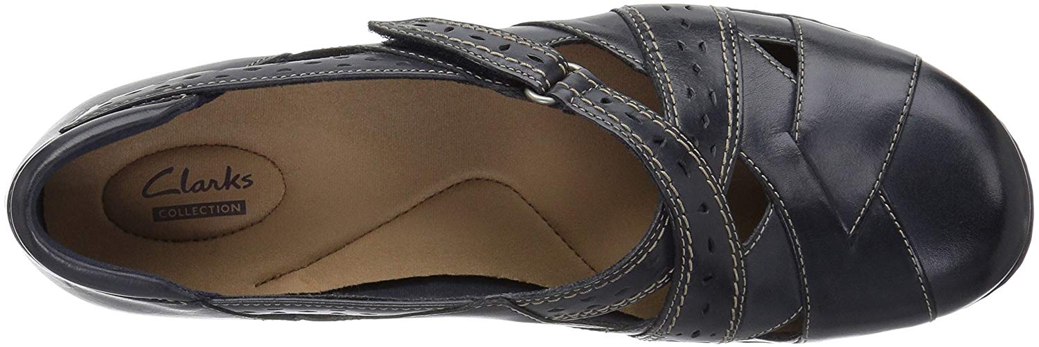 Clarks Womens Ashland Spin Leather Closed Toe Mary Jane Flats, Navy, Size 10.0 I 46734950853 | eBay
