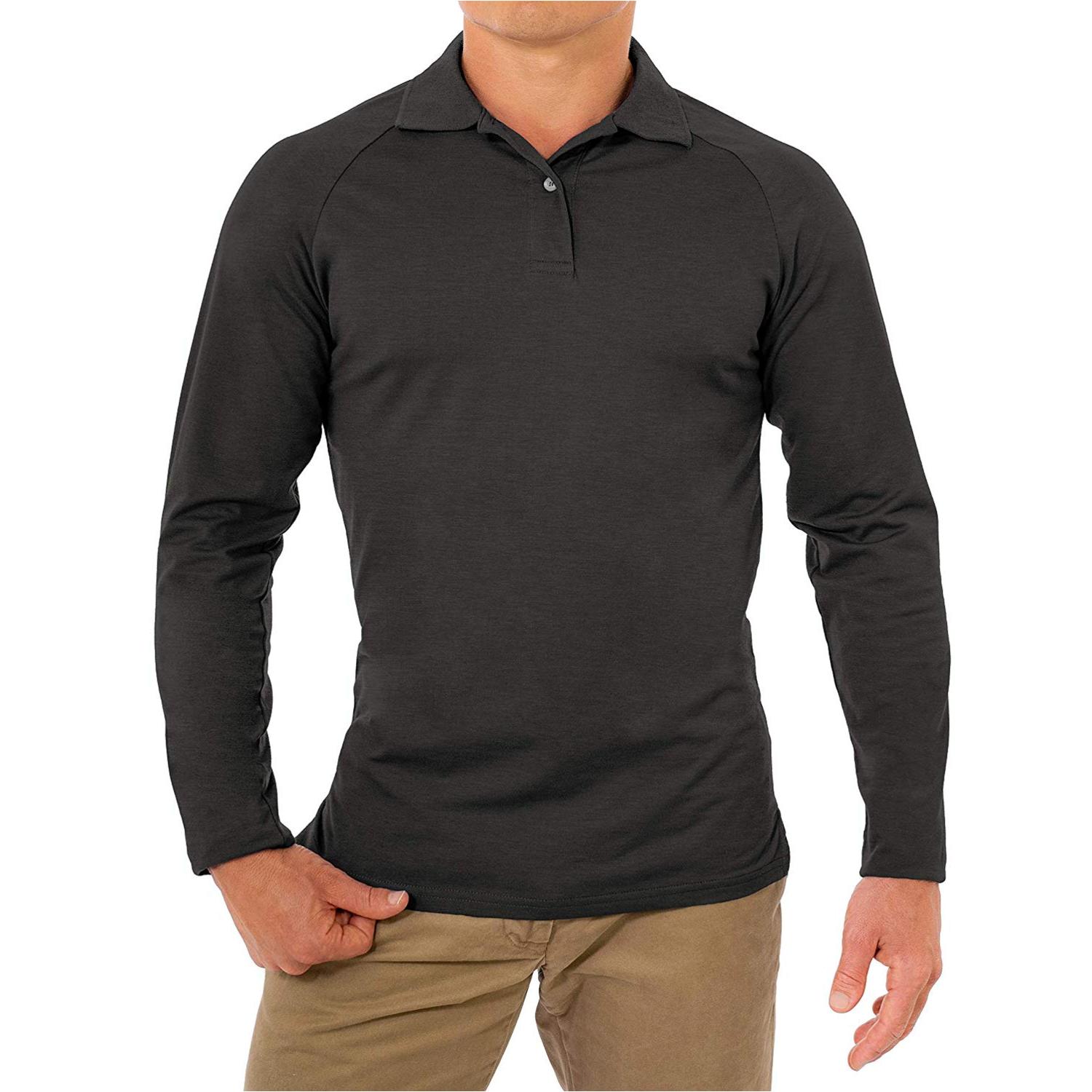 CC Perfect Slim Fit Long Sleeve Polo Shirts for Men |, Charcoal Grey