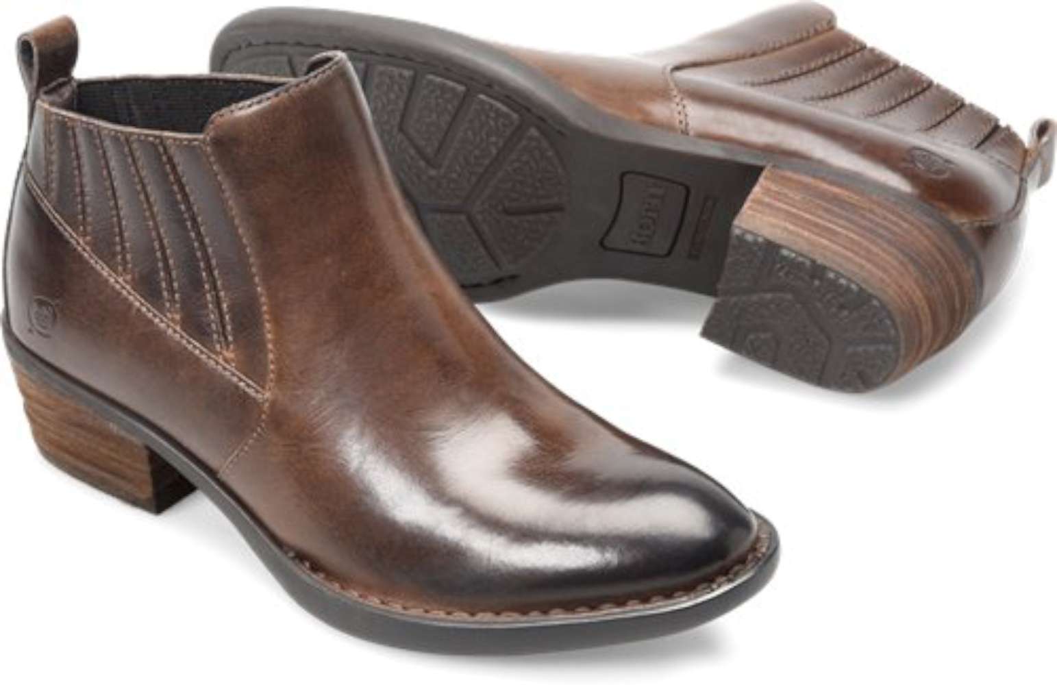 Born Womens Beebe Leather Almond Toe Ankle Fashion Boots, Brown, Size 6