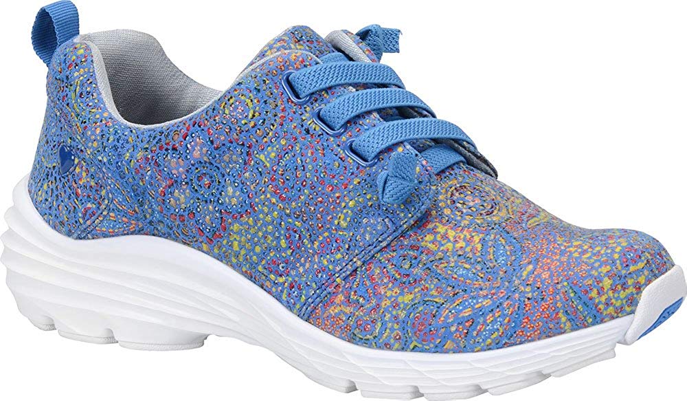 Nurse Mates Womens Velocity Low Top Lace Up Walking Shoes, Blue Multi