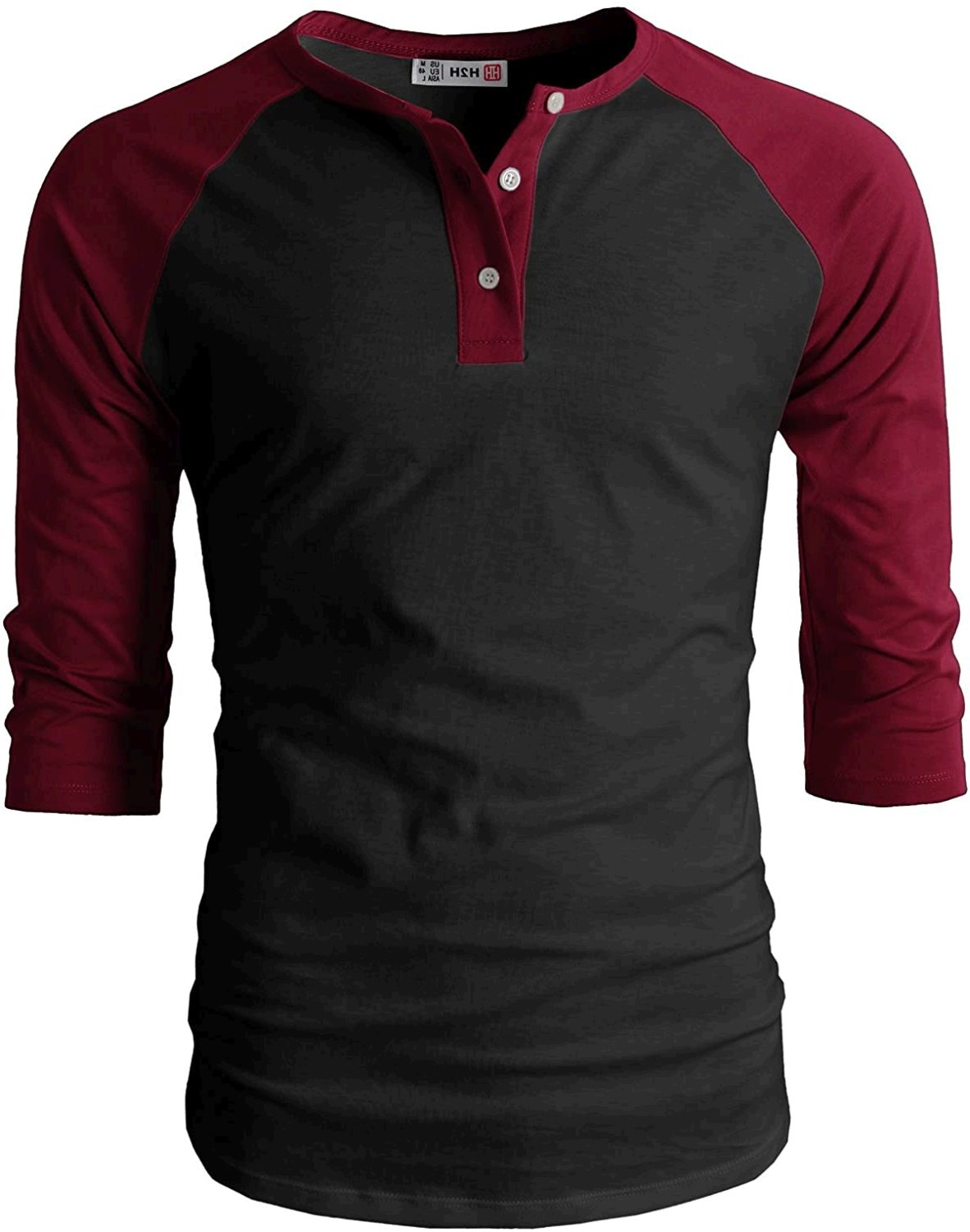 H2H Mens Casual Premium Slim Fit T-Shirts, Cmtts0174-blackwine, Size XX