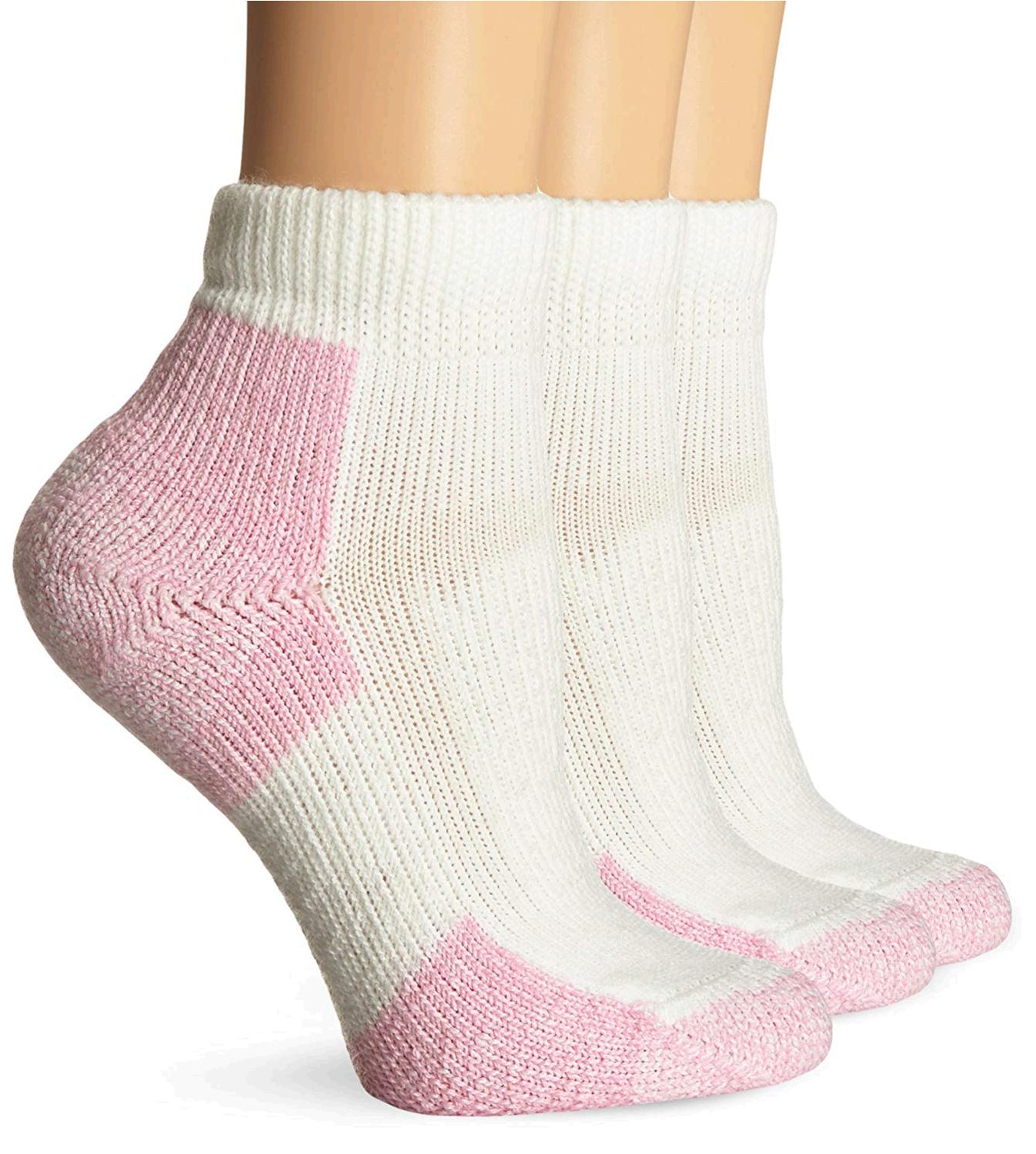Thorlos Women's DWMXW Walking Thick Padded Ankle Sock, Pink, Pink, Size ...